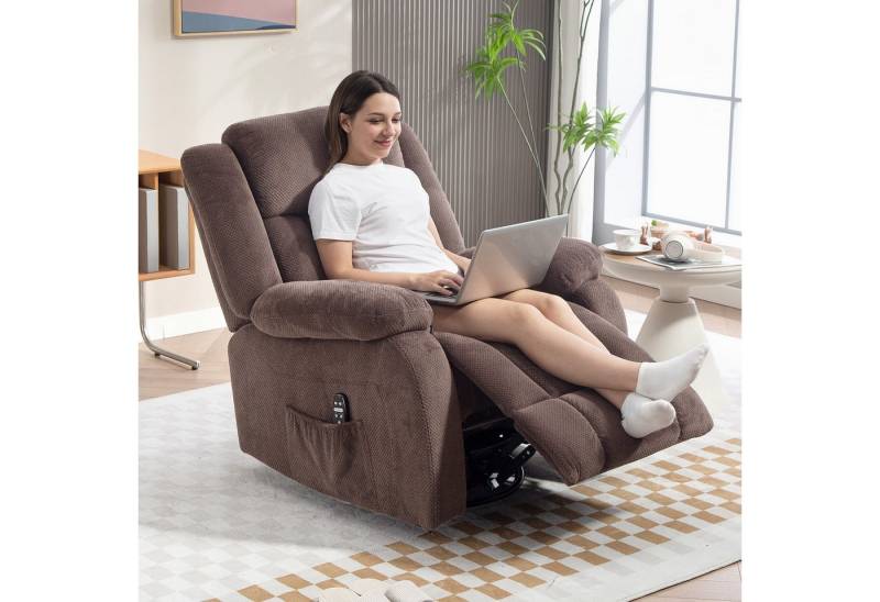 HOMCOM Massagesessel 8 Vibrationspunkte, 5 Modi (Relaxsessel, 1-St., Fernsehsessel), Massage- und Wärmefunktion, Braun von HOMCOM