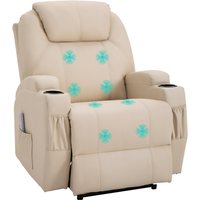 HOMCOM Elektrisch Relaxsessel, Fernsehsessel, Massagesessel, Massagefunktion, Liegefunktion, Kunstleder, Beige, 82 x 97 x 110 cm Aosom HOMCOM Elektrisch Relaxsessel, Fernsehsessel, Massagesessel, Massagefunktion, Liegefunktion, Kunstleder, Beige, 82 x 97 x 110 cm Aosom von HOMCOM
