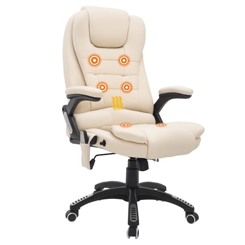 HOMCOM Massagesessel Bürosessel Bürostuhl Chefsessel Gamingsessel 6 Punkt Vibrations Massage mit Wärmefunktion Kunstleder Ledersessel drehbar Creme 62 x 68 x 111 – 121cm HOMCOM Massagesessel Bürosessel Bürostuhl Chefsessel Gamingsessel 6 Punkt Vibrations Massage mit Wärmefunktion Kunstleder Ledersessel drehbar Creme 62 x 68 x 111 – 121cm von HOMCOM