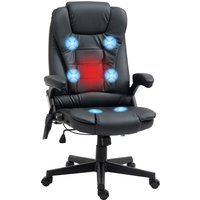 HOMCOM Bürostuhl mit hoher Rückenlehne, Massage Bürostuhl, Kunstleder, drehbar, Schwarz   Aosom.de von HOMCOM