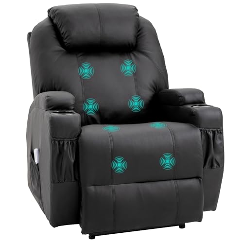 HOMCOM Massagesessel Elektrisch Relaxsessel Fernsehsessel Massagefunktion Liegefunktion TV-Sessel mit 2 Seitentaschen und Getränkehalter Kunstleder Schwarz 82 x 97 x 110 cm HOMCOM Massagesessel Elektrisch Relaxsessel Fernsehsessel Massagefunktion Liegefunktion TV-Sessel mit 2 Seitentaschen und Getränkehalter Kunstleder Schwarz 82 x 97 x 110 cm von HOMCOM