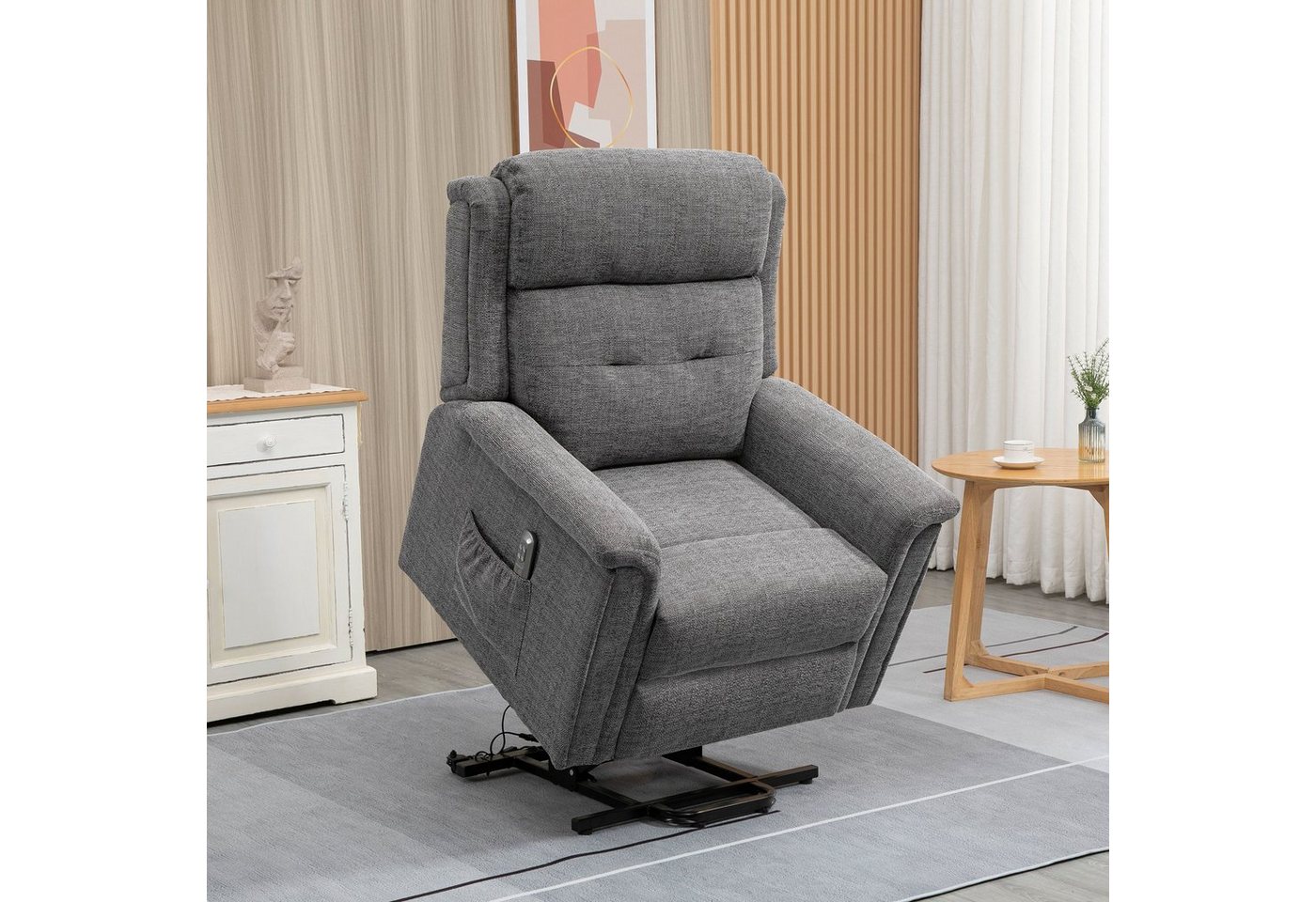 HOMCOM Massagesessel Elektrischer Aufstehsessel mit 2 Motoren Fernsehsessel (Seniorensessel, 2-St., Sesse), Liegefläche 178cm von HOMCOM