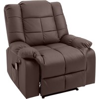 Massagesessel sessel mit Massagefunktion Kunstleder Holz Metall Schaumstoff Braun 94 x 99 x 99cm von HOMCOM