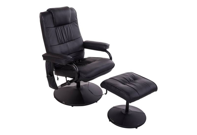 HOMCOM Massagesessel Fernsehsessel Hocker Kunstleder (Set, 2-St., Relaxliege), Kann sitzen, liegen und um 360° drehen von HOMCOM