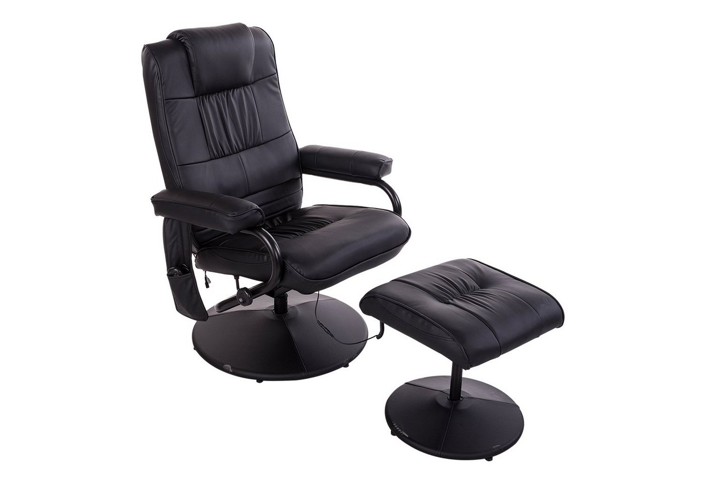 HOMCOM Massagesessel Fernsehsessel Hocker Kunstleder (Set, 2-St., Relaxliege), Kann sitzen, liegen und um 360° drehen von HOMCOM