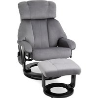 HOMCOM Massagesessel Fernsehsessel Relaxsessel mit Liegefunktion Sessel mit Hocker Massagefunktion samtartiges Polyester Grau 76 x 80 x 102 cm   Aosom von HOMCOM