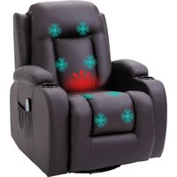HOMCOM Massagesessel Fernsehsessel mit Wärmefunktion und Liegefunktion, TV Sessel mit Becherhalter, Kaffee-Braun für Entspannung   Aosom.de von HOMCOM