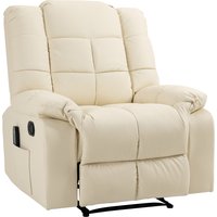 HOMCOM Relaxsessel mit Liegefunktion manuell, Belastbarkeit 160 kg, Elektrisch Relaxsessel mit Liegefunktion, Heizfunktion, Cremeweiß   Aosom.d von HOMCOM