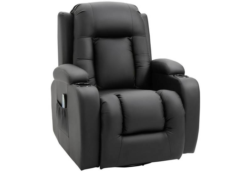 HOMCOM Massagesessel Fernsehsessel mit 8 Massagemodi, Fernbedienung (TV-Sessel, 1-St., Ruhesessel), mit Becherhalter von HOMCOM