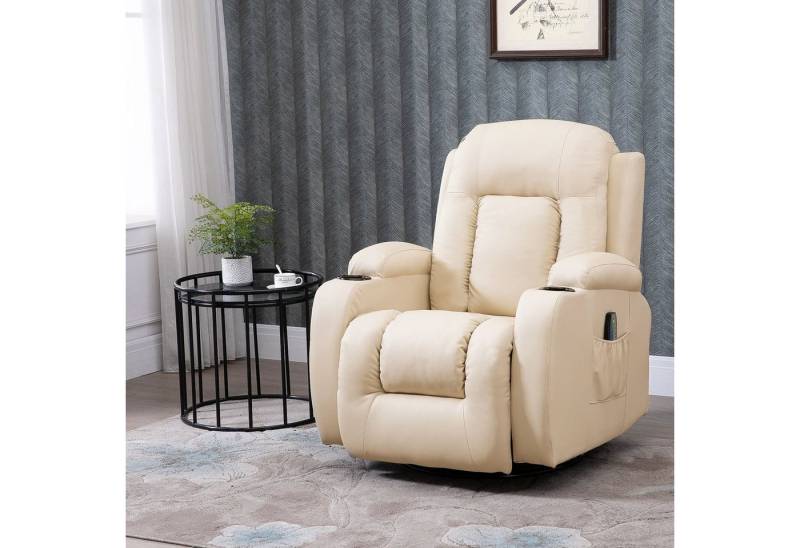 HOMCOM Massagesessel Fernsehsessel mit 8 Massagemodi, Fernbedienung (TV-Sessel, 1-St., Ruhesessel), mit Becherhalter von HOMCOM