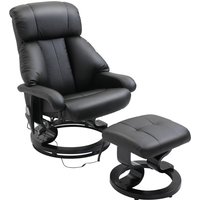HOMCOM TV Sessel mit Liegefunktion, tiefe Polsterung, hohe Rückenlehne und Armlehnen, 360° Drehbar, Kunstleder, 76L x 80B x 102H cm, Schwarz Aosom HOMCOM TV Sessel mit Liegefunktion, tiefe Polsterung, hohe Rückenlehne und Armlehnen, 360° Drehbar, Kunstleder, 76L x 80B x 102H cm, Schwarz Aosom von HOMCOM
