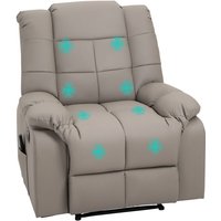 Massagesessel Fernsehsessel Elektrisch Relaxsessel mit Massagefunktion Kunstleder Holz Stahl Schaumstoff Grau 94 x 99 x 99 cm - Homcom von HOMCOM