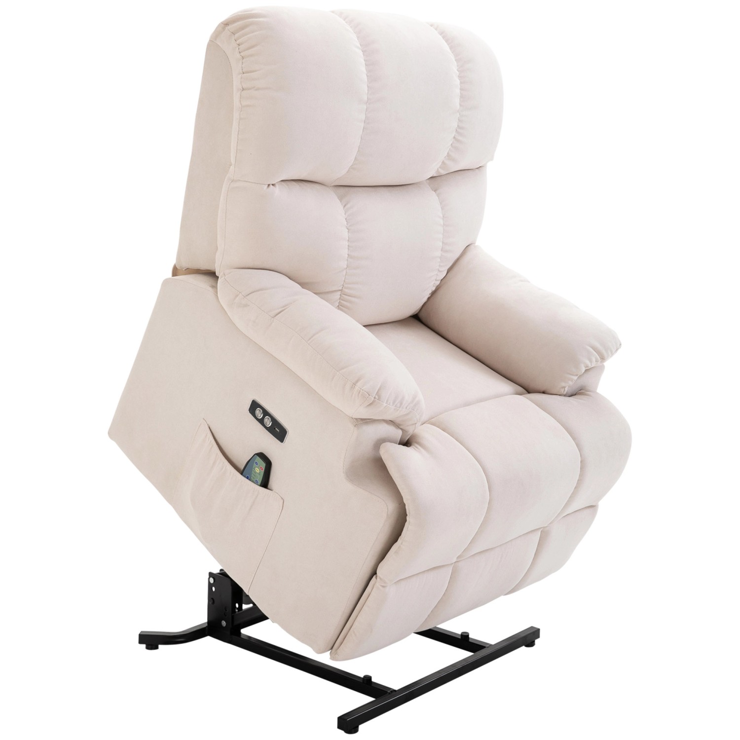 HOMCOM Massagesessel Polyester Holz Metall Schaumstoff Cremeweiß HOMCOM Massagesessel Polyester Holz Metall Schaumstoff Cremeweiß von HOMCOM