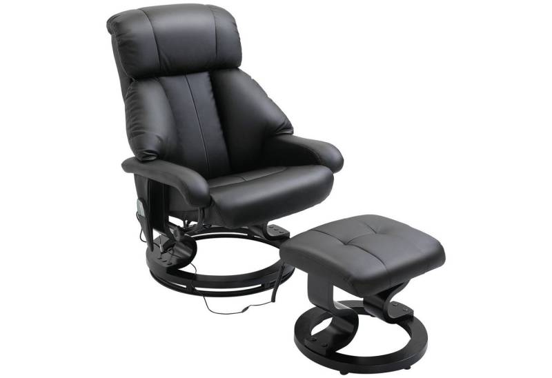 HOMCOM Massagesessel Relaxsessel mit Hocker, Relaxliege, Relaxsessel mit Liegefunktion (Liegesessel, 2-St., Fernsehsessel), bis 120 kg belastbar von HOMCOM