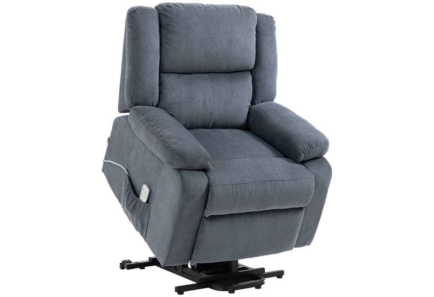 HOMCOM Massagesessel Relaxsessel mit Liegefunktion, mit Fernbedienung (Fernsehsessel, 1-St., Aufstehsessel), für Wohnzimmer, Grau von HOMCOM
