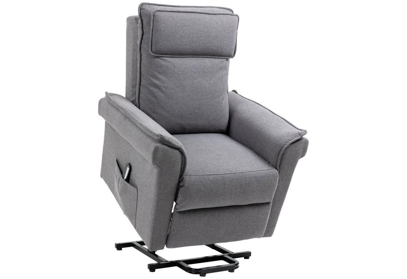 HOMCOM Massagesessel Relaxsessel mit Liegefunktion, mit Fernbedienung (Fernsehsessel, 1-St., Aufstehsessel), für Wohnzimmer, Grau von HOMCOM