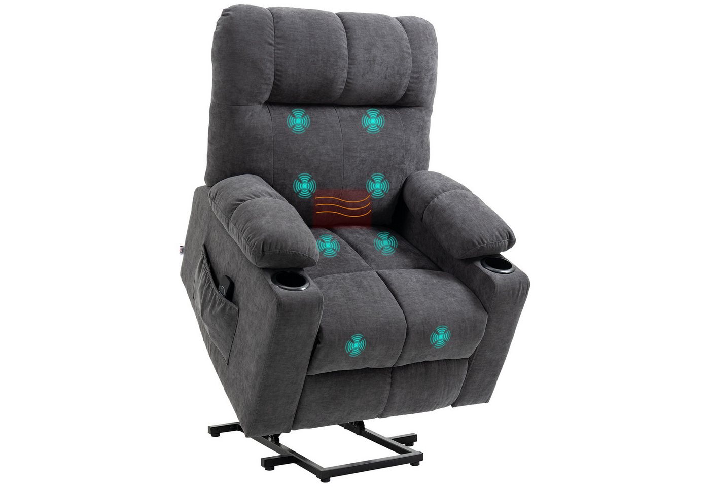 HOMCOM Massagesessel Sessel mit Aufstehhilfe, Elektrischer Kinosessel mit Massagefunktion HOMCOM Massagesessel Sessel mit Aufstehhilfe, Elektrischer Kinosessel mit Massagefunktion von HOMCOM