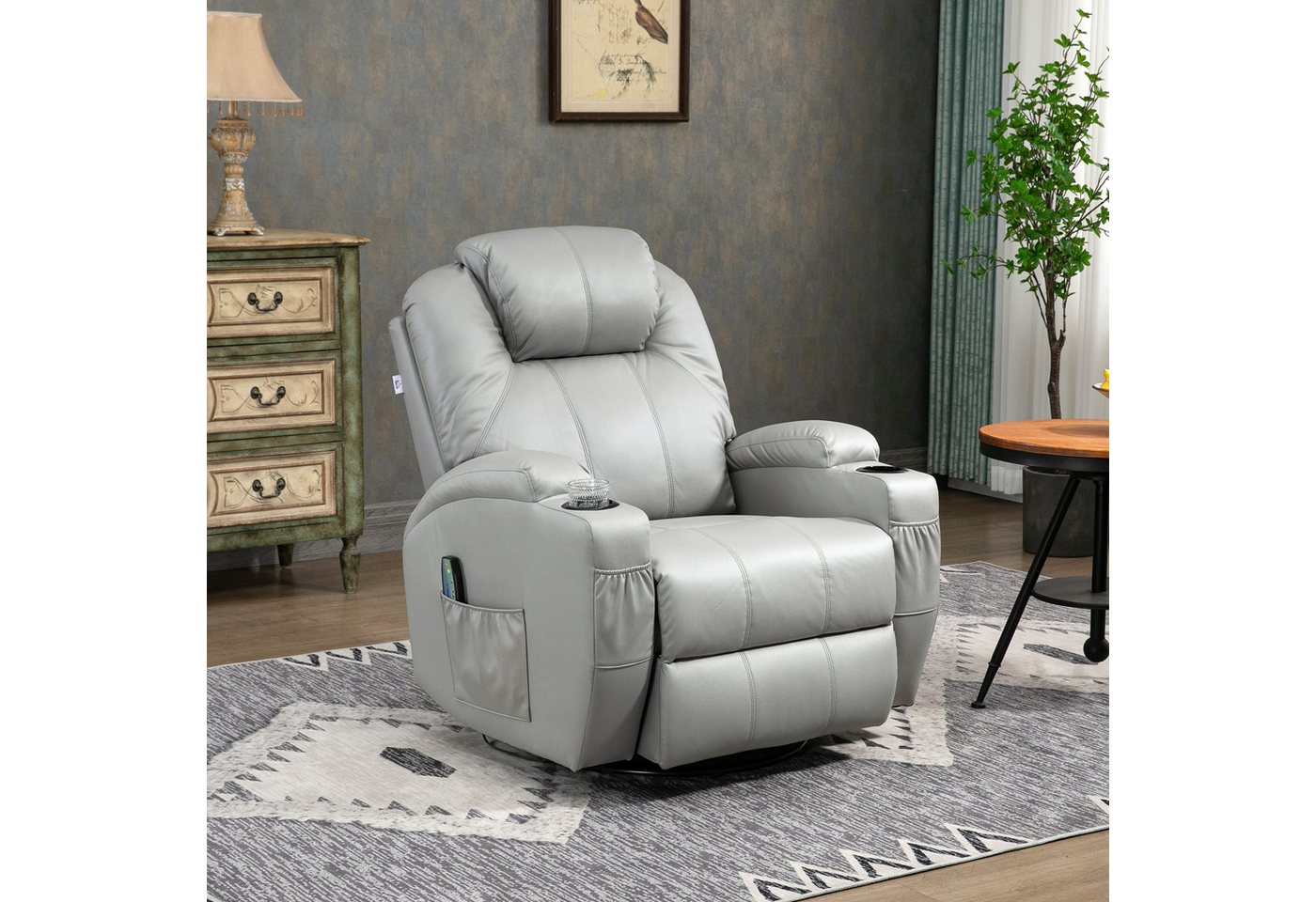 HOMCOM Massagesessel TV-Sessel Ruhesessel mit 8 Massagemodi (Relaxsessel, 1-St., Liegesessel), mit Fernbedienung von HOMCOM