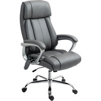 HOMCOM Massagesessel mit 6-Punkt-Vibration und Neigung, Drehstuhl und moderner Schreibtischstuhl in PU-Leder mit Seitentasche und Fernbedienung, 66x72x113-121 cm, Dunkelgrau   Aosom von HOMCOM