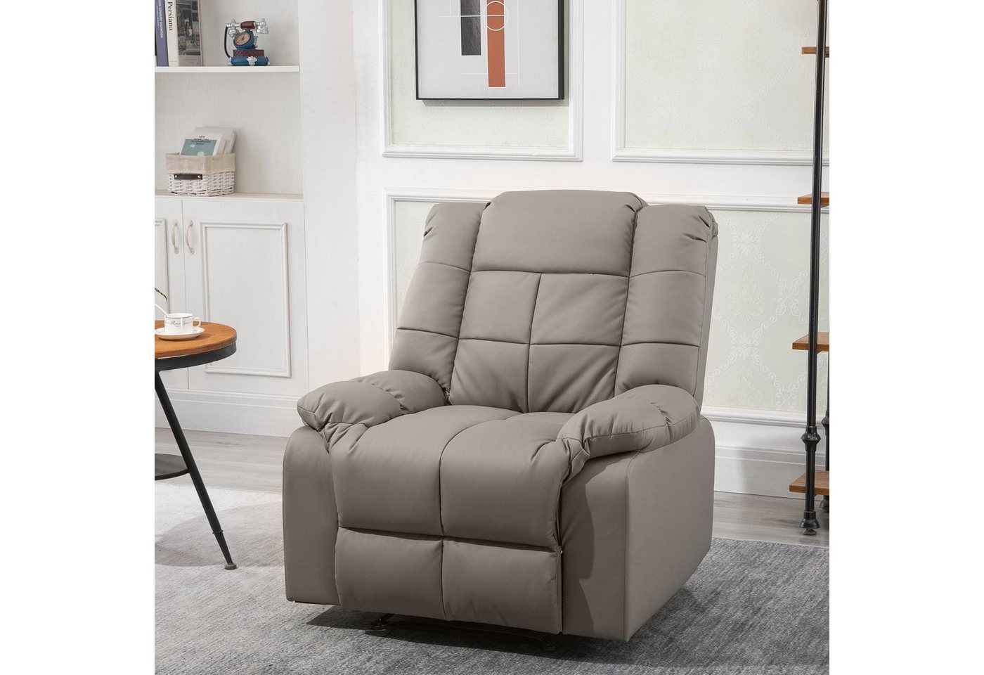 HOMCOM Massagesessel mit 8 Vibrationspunkten, aus Kunstleder, 94 x 99 x 99cm (Relaxsessel, 1-St., Fernsehsessel), für Wohnbereich, Schwarz von HOMCOM