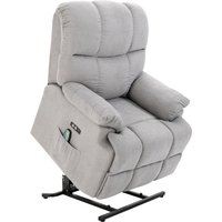 HOMCOM Massagesessel mit Aufstehhilfe Relaxsessel Fernsehsessel mit Wärmefunktion verstellbarer Winkel USB Fernbedienung Kurzplüsch Grau 83x95x105 cm   Aosom.de von HOMCOM