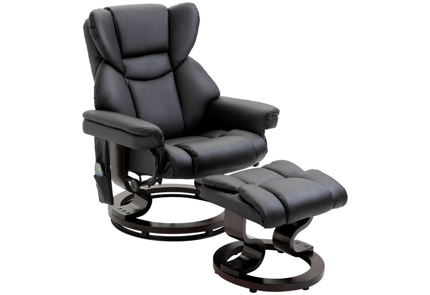 HOMCOM Massagesessel mit Fußhocker, Liegefunktion (Sessel, 2-St., Relaxsessel), für Wohnyimmer, Schwarz von HOMCOM