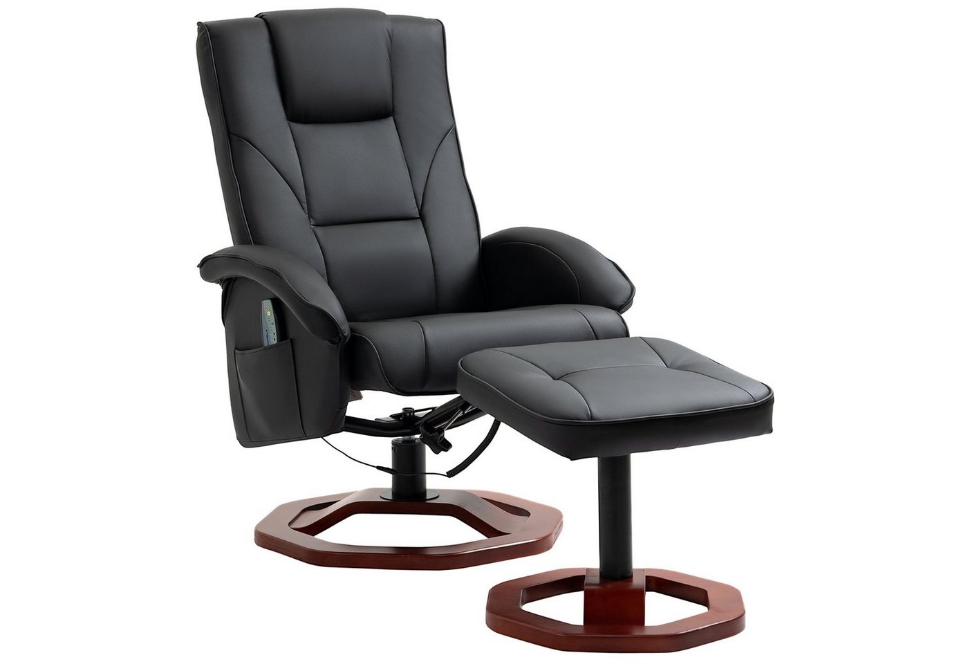 HOMCOM Massagesessel mit Fußhocker, Liegefunktion Fernsehsessel mit Massagefunktion (Relaxliege, 2-St., Relaxsessel), Liegefläche 107cm, mehrfach verstellbar von HOMCOM