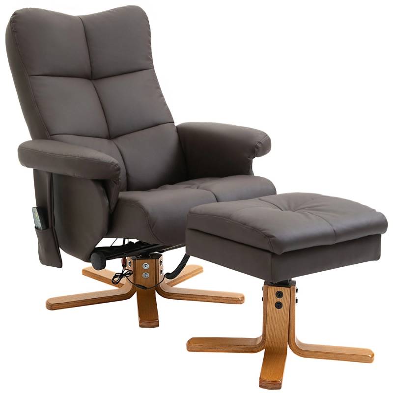 HOMCOM Massagesessel mit Fußhocker 145 Grad Neigbar Braun 80 x 86 x 99 cm HOMCOM Massagesessel mit Fußhocker 145 Grad Neigbar Braun 80 x 86 x 99 cm von HOMCOM