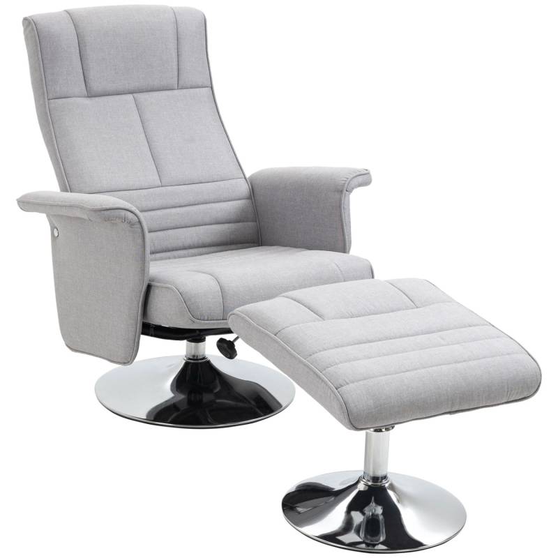 HOMCOM Massagesessel mit Fußhocker Liegefunktion Elektrischer Hellgrau HOMCOM Massagesessel mit Fußhocker Liegefunktion Elektrischer Hellgrau von HOMCOM