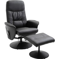 HOMCOM Relaxsessel Fernsehsessel Massagesessel mit hocker Stauraum mit 10 Vibrationpunkte Kunstleder Schwarz 76 x 81 x 105 cm   Aosom von HOMCOM