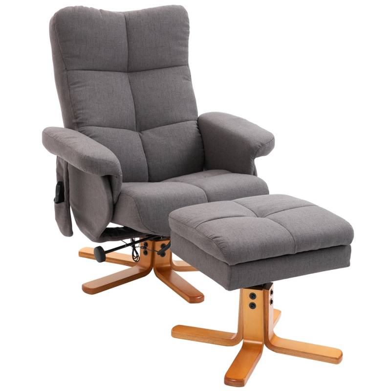 HOMCOM Massagesessel mit Fußhocker Stauraum 145 Grad Neigung Grau 80 x 86 x 99 cm HOMCOM Massagesessel mit Fußhocker Stauraum 145 Grad Neigung Grau 80 x 86 x 99 cm von HOMCOM