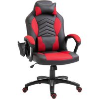 HOMCOM Massagestuhl MH921-019RD schwarz rot Kunstleder Metall Schaumstoff von HOMCOM