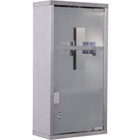 HOMCOM Medizinschrank, BxHxT: 25 x 48 x 12 cm, silberfarben, abschließbar von HOMCOM