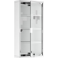 HOMCOM Medizinschrank Arzneischrank Erste Hilfe Schrank mit Schloss Edelstahl 30 x 12 x 60 cm   Aosom von HOMCOM