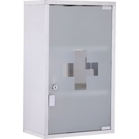 HOMCOM Medizinschrank  Erste Hilfe Schrank mit Schloss, Edelstahl, Sicherheitsaufbewahrung, 30x18x50cm  Aosom.de von HOMCOM