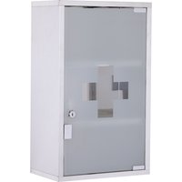 HOMCOM Medizinschrank Erste Hilfe Schrank aus Edelstahl mit Schloss 30x18x50cm für sichere Aufbewahrung   Aosom.de von HOMCOM