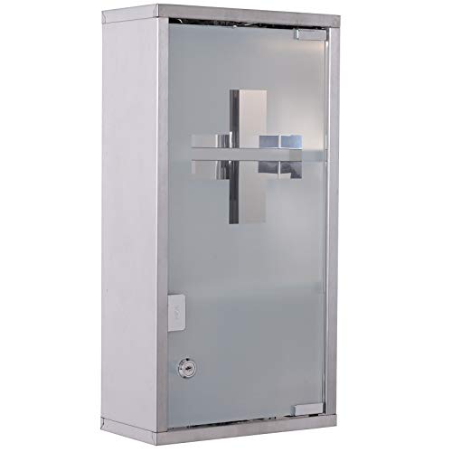 HOMCOM Medizinschrank Arzneischrank abschließbarer Apothekerschrank Erste-Hilfe-Schrank mit 3 Fächer Wandschrank Edelstahl Silber 25 x 12 x 48 cm HOMCOM Medizinschrank Arzneischrank abschließbarer Apothekerschrank Erste-Hilfe-Schrank mit 3 Fächer Wandschrank Edelstahl Silber 25 x 12 x 48 cm von HOMCOM
