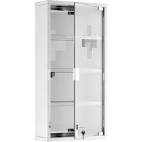 HOMCOM Medizinschrank silber Glas B/H/L: ca. 12x30x60 cm von HOMCOM