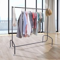 HOMCOM Metall Kleiderständer Kleiderwagen Rollgarderobe Garderobenständer 180x60x150 cm   Aosom von HOMCOM