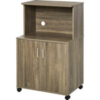 HOMCOM Mikrowellenwagen mit Doppeltürschrank - Maße: 60,4B x 40,3T x 97H cm - Holzimitat   Aosom von HOMCOM