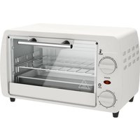 HOMCOM Mini Backofen 10 Liter 750W Kleiner Elektrobackofen mit Temperatur bis zu 230 ℃ Timer 60 Minuten Backblech und Rost 36,5x26x22 cm Cremeweiß   Aosom von HOMCOM