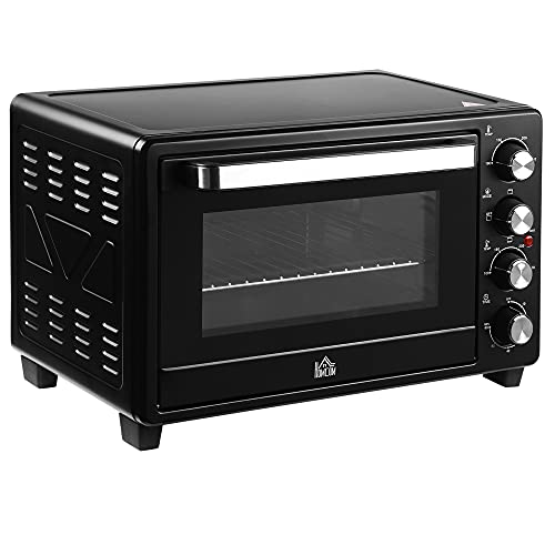 HOMCOM Mini Backofen 32L 100 °C-230 °C 1600 W Mini Ofen mit Backblech Krümelblech Grillrost und 3 Kochmodi Pizzaofen mit Timer Backblech-Griff Edelstahl Schwarz HOMCOM Mini Backofen 32L 100 °C-230 °C 1600 W Mini Ofen mit Backblech Krümelblech Grillrost und 3 Kochmodi Pizzaofen mit Timer Backblech-Griff Edelstahl Schwarz von HOMCOM
