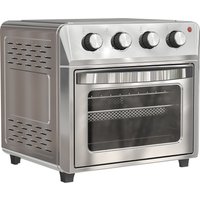 HOMCOM Mini Backofen mit Umluft 24 L 1600W 90-230℃ Heißluftofen mit 60 Min. Timer, Heißluftfritteuse inkl. Backblech Grillrost, Minibackofen mit Innenbeleuchtung, Silber   Aosom von HOMCOM