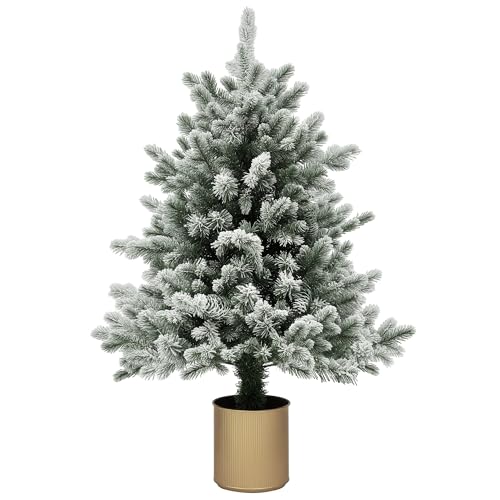 HOMCOM Mini Künstlicher Weihnachtsbaum 100 cm künstlich Tannenbaum mit Schnee, 130 Spitzen Christbaum mit Topf, Weihnachtsdeko für drinnen Büro Wohnzimmer HOMCOM Mini Künstlicher Weihnachtsbaum 100 cm künstlich Tannenbaum mit Schnee, 130 Spitzen Christbaum mit Topf, Weihnachtsdeko für drinnen Büro Wohnzimmer von HOMCOM