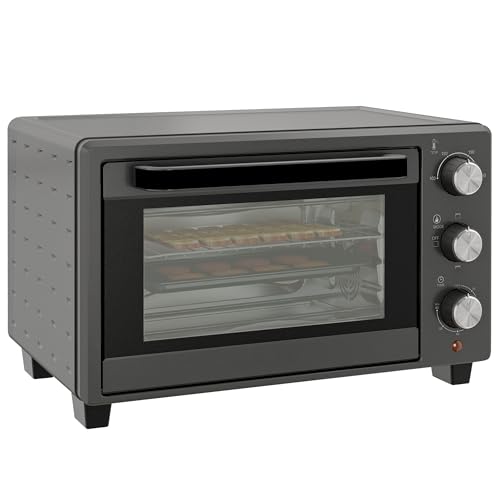 HOMCOM Minibackofen 21L 1400W 60 Min. Timer, Kleinbackofen mit 100 °C-230 °C einstellbar Temperatur Garzeit, Mini Ofen mit Backblech, Drahtgestell, Tischofen aus Metall, Grau HOMCOM Minibackofen 21L 1400W 60 Min. Timer, Kleinbackofen mit 100 °C-230 °C einstellbar Temperatur Garzeit, Mini Ofen mit Backblech, Drahtgestell, Tischofen aus Metall, Grau von HOMCOM