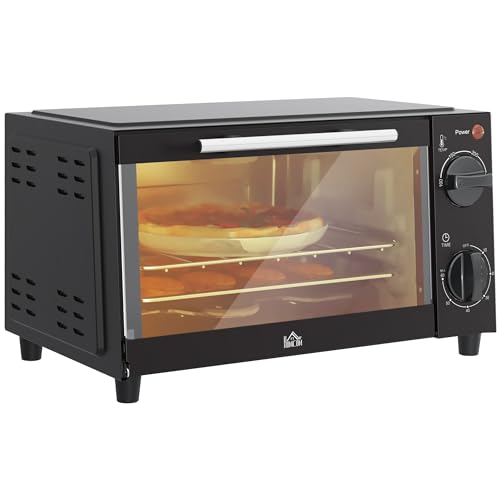 HOMCOM Minibackofen 9L Mini Ofen mit Backblech, Grillrost, 100 °C-230 °C, mit einstellbar Temperatur und Garzeit, 60 Min. Timer, 750W, Edelstahl, Schwarz HOMCOM Minibackofen 9L Mini Ofen mit Backblech, Grillrost, 100 °C-230 °C, mit einstellbar Temperatur und Garzeit, 60 Min. Timer, 750W, Edelstahl, Schwarz von HOMCOM