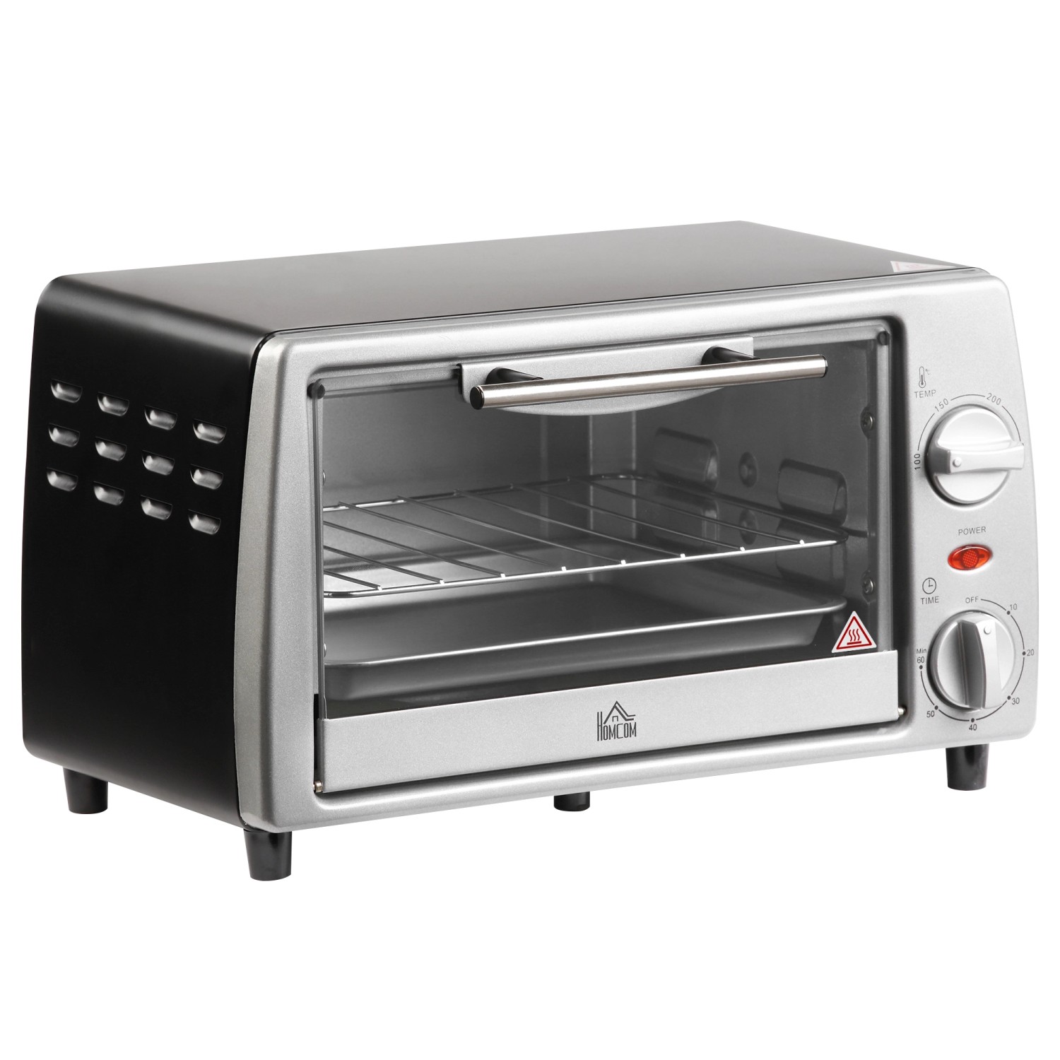 HOMCOM Minibackofen Metall Gehärtetes Glas Silber 36,5L x 26B x 22H cm HOMCOM Minibackofen Metall Gehärtetes Glas Silber 36,5L x 26B x 22H cm von HOMCOM