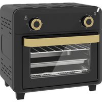 HOMCOM Minibackofen mit Umluft, 10L Heißluftfritteuse, Backofen Klein mit 60-Min-Timer und Innenbeleuchtung, 80-230℃, 3 Einschubebenen, Zubehör Spülmaschinenfest, 1000W, Schwarz   Aosom von HOMCOM