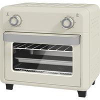 HOMCOM Minibackofen mit Umluft 10L 2 in 1 Mini Ofen mit Ofenrost, Backblech und Krümelblech, 80 °C-230 °C Heißluftfritteuse mit Touch-Screen, Timer, Innenbeleuchtung, 1000W, Edelstahl   Aosom von HOMCOM