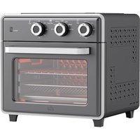 HOMCOM Minibackofen mit Umluft 20L Mini Ofen mit Backblech, Grillrost und Krümelblech, 90 °C-230 °C Heißluftfritteuse mit 5 Modi, Frittierkorb, 60 Min. Timer, 1400W, Metall   Aosom von HOMCOM